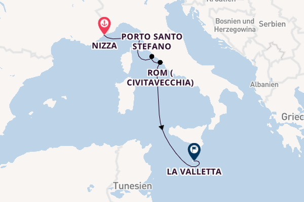 Westliches Mittelmeer ab Nizza, Frankreich auf der Silver Shadow