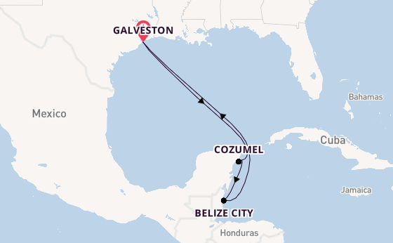 Westelijke Caraïben vanaf Galveston, Verenigde Staten met de Carnival Breeze