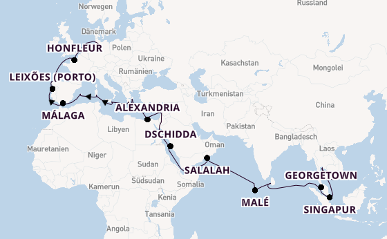 Mittelmeer ab Vũng Tàu, Vietnam auf der VASCO DA GAMA