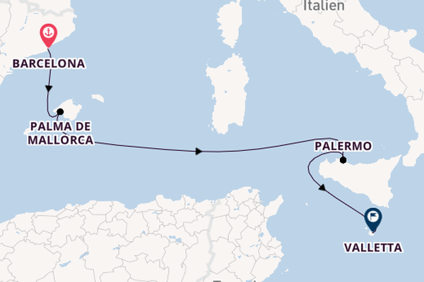 Westliches Mittelmeer ab Barcelona, Spanien auf der EXPLORA I