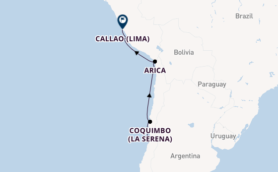 South America from San Antonio, Chile with the Azamara Journey
