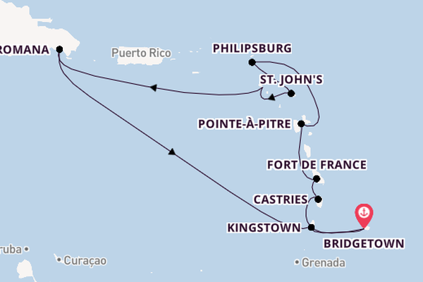 Südliche Karibik ab Bridgetown, Barbados auf der Mein Schiff 4
