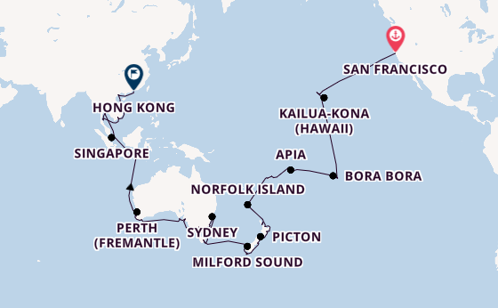 Transpacific from San Francisco, USA with the Azamara Quest
