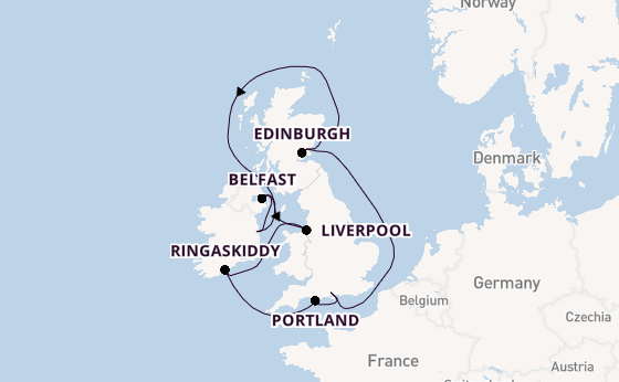 British Isles from Southampton, England with the Norwegian Star