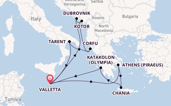 Mediterranean Sea from Valletta, Malta with the Azura