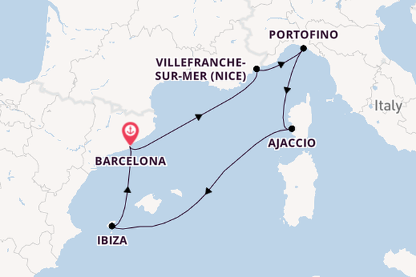 Western Mediterranean from Barcelona, Spain with the Valiant Lady
