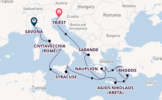 Middellandse Zee vanaf Triëst, Italië met de Amera