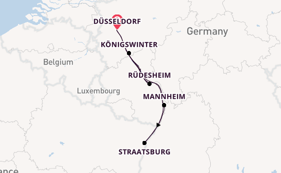 Rijn vanaf Düsseldorf, Duitsland met de VIVA MOMENTS