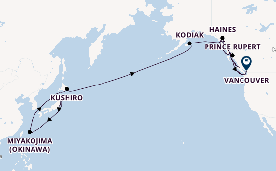 Transpacifisch vanaf Tokio, Japan met de Seabourn Encore