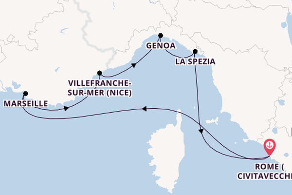 Western Mediterranean from Rome (Civitavecchia), Italy with the Queen Victoria