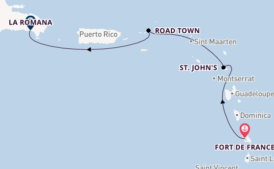 Caribbean from Fort de France, Martinique with the MSC Opera