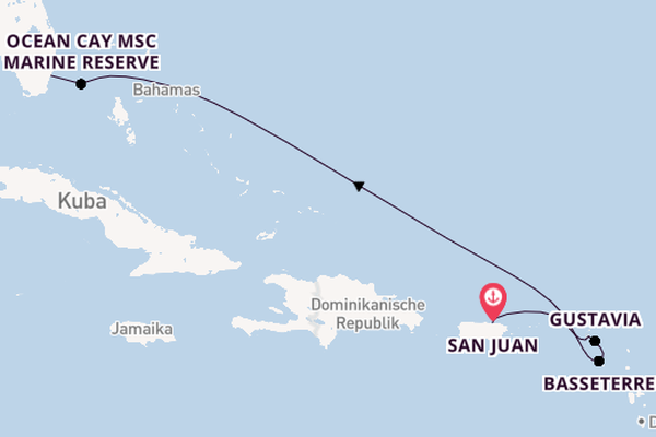 Karibik ab San Juan, Puerto Rico auf der Explora III