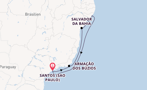 Brasilien ab Santos (Sao Paulo), Brasilien auf der MSC Virtuosa