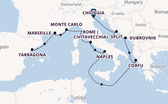 Mediterranean Sea from Barcelona, Spain with the Viking Star