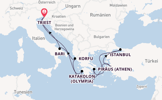 Mittelmeer ab Triest auf der MSC Fantasia