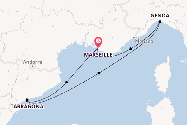 Western Mediterranean from Marseille, France with the MSC Magnifica