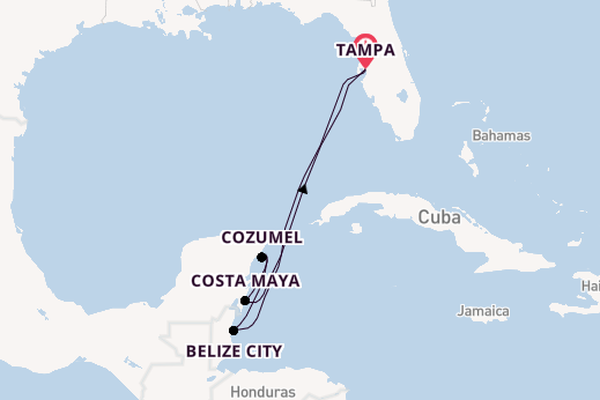 Westelijke Caraïben vanaf Tampa, Verenigde Staten met de Carnival Miracle