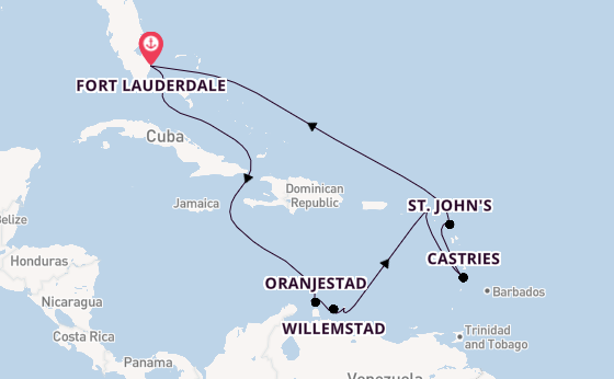 Caribbean vanaf Fort Lauderdale, Verenigde Staten met de Celebrity Eclipse