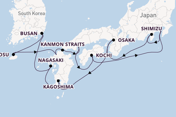 Japan vanaf Tokio, Japan met de Westerdam