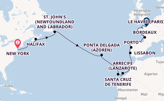 Transatlantik ab New York auf der Seven Seas Mariner