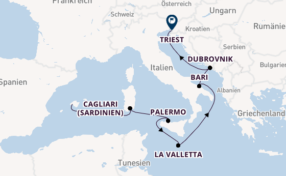 Westliches Mittelmeer ab Palma de Mallorca, Spanien auf der Mein Schiff 4