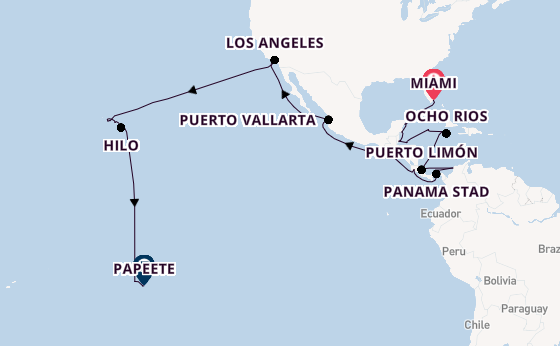 Midden-Amerika vanaf Miami, Verenigde Staten met de Seven Seas Splendor