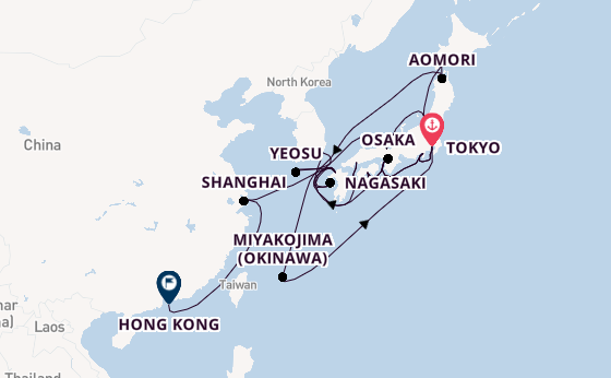 East Asia from Tokyo, Japan with the Noordam