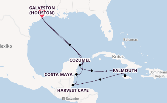 Westliche Karibik ab Galveston (Houston), USA auf der Norwegian Escape