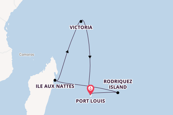 Indian Ocean from Port Louis, Mauritius with the EUROPA