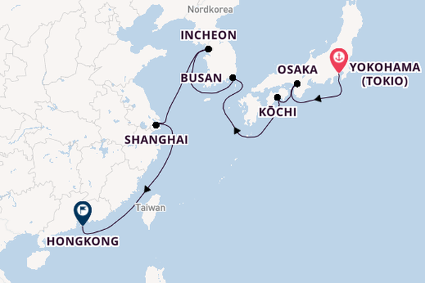 Ostasien ab Yokohama auf der Mein Schiff 6