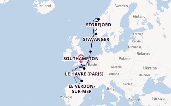 Norway from Southampton, England with the Arvia