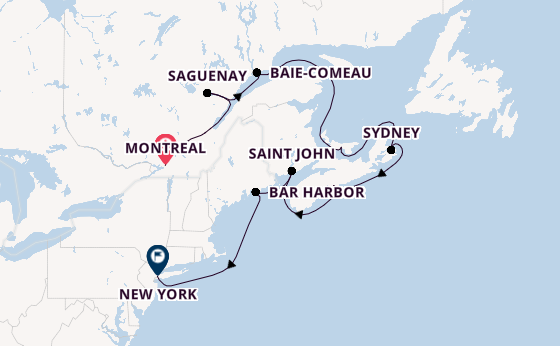 East Coast USA from Montreal, Canada with the Seven Seas Splendor