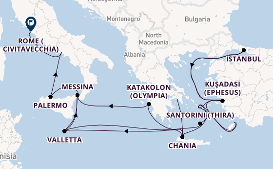 Mediterranean from Piraeus (Athens), Greece with the Enchanted Princess