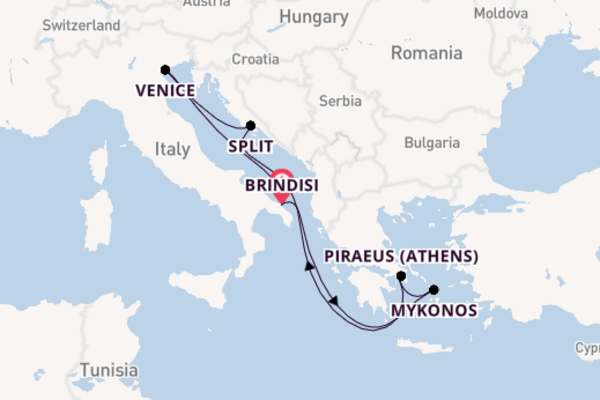 Mediterranean from Brindisi with the MSC Sinfonia