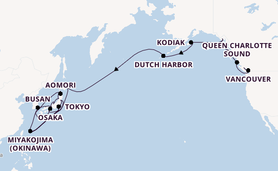 Transpacific from Vancouver, British Columbia with the Seabourn Encore