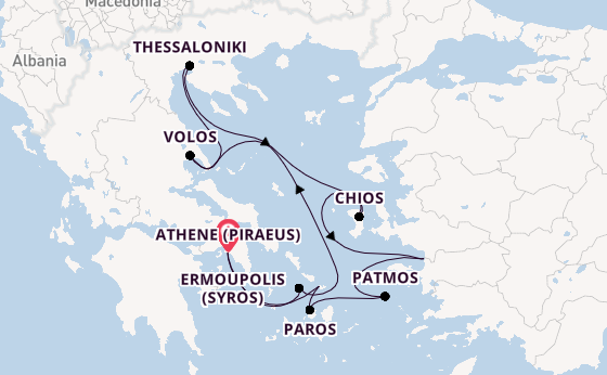 Oostelijke Middellandse Zee vanaf Athene (Piraeus), Griekenland met de Azamara Onward