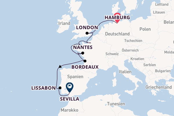 England ab Hamburg auf der HANSEATIC nature