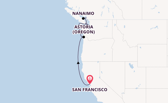 USA Westküste ab San Francisco, USA auf der Seven Seas Splendor