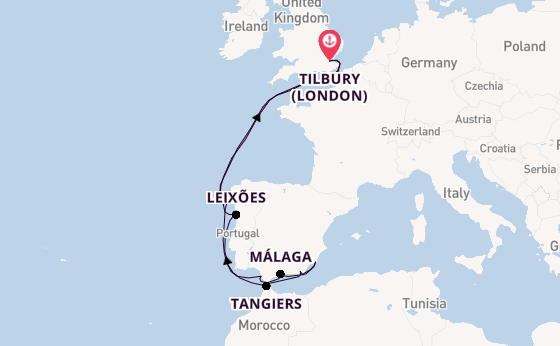 Journey with Ambassador Cruise Line from Tilbury (London)