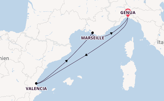 Westliches Mittelmeer ab Genua, Italien auf der MSC Musica