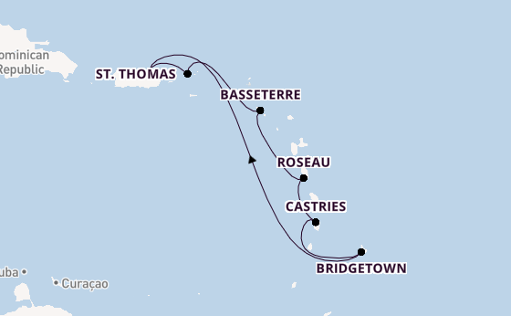Caribbean vanaf San Juan, Puerto Rico met de Celebrity Constellation