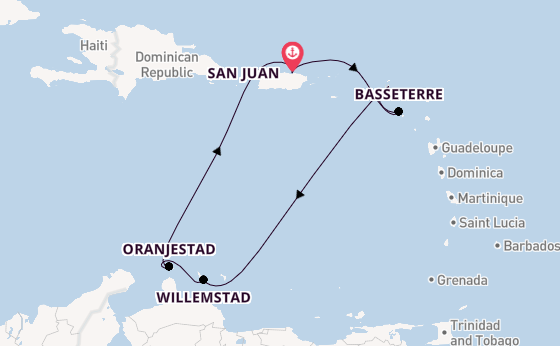Caribbean vanaf San Juan, Puerto Rico met de Norwegian Viva