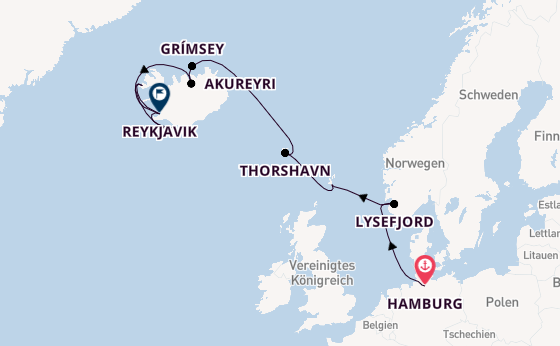 Arktis ab Hamburg, Deutschland auf der MS Fridtjof Nansen