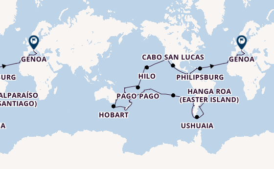 World Cruise from Buenos Aires, Argentina with the MSC Magnifica
