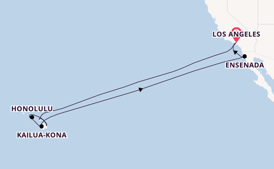 Polynesië vanaf Los Angeles, Verenigde Staten met de Carnival Legend
