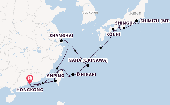 Ostasien ab Hongkong, China auf der Seabourn Encore