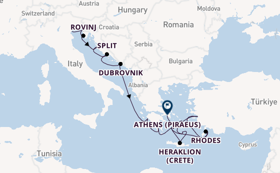 Eastern Mediterranean from Venice, Italy with the Silver Nova