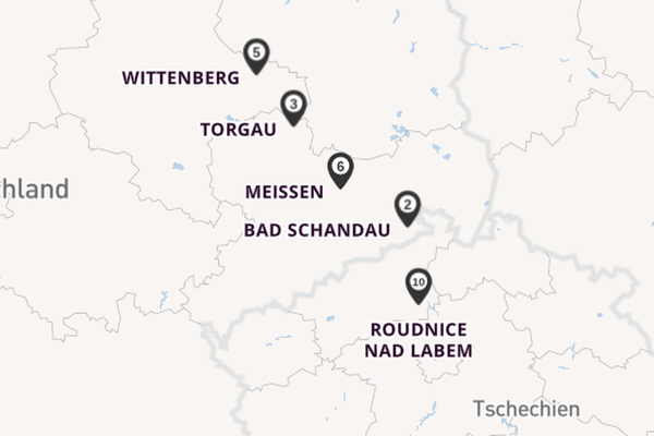 Elbe ab Dresden, Deutschland auf der MS Sans Souci
