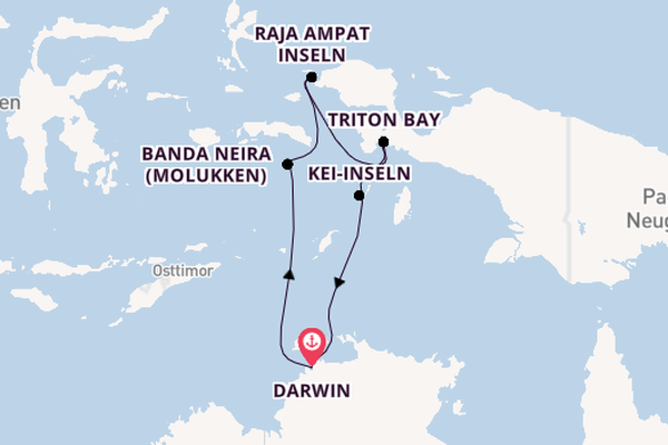 Indonesien ab Darwin, Australien auf der Le Soléal