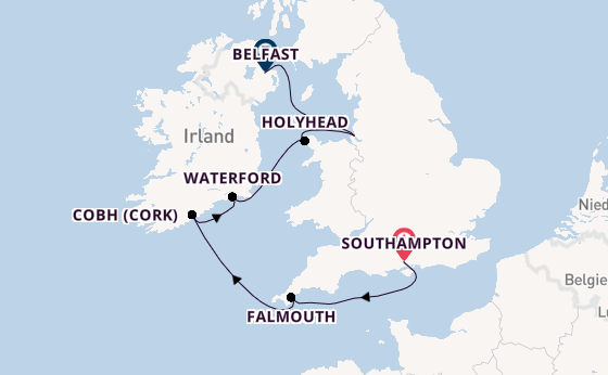 Britische Inseln ab Southampton, Großbritannien auf der Seven Seas Grandeur